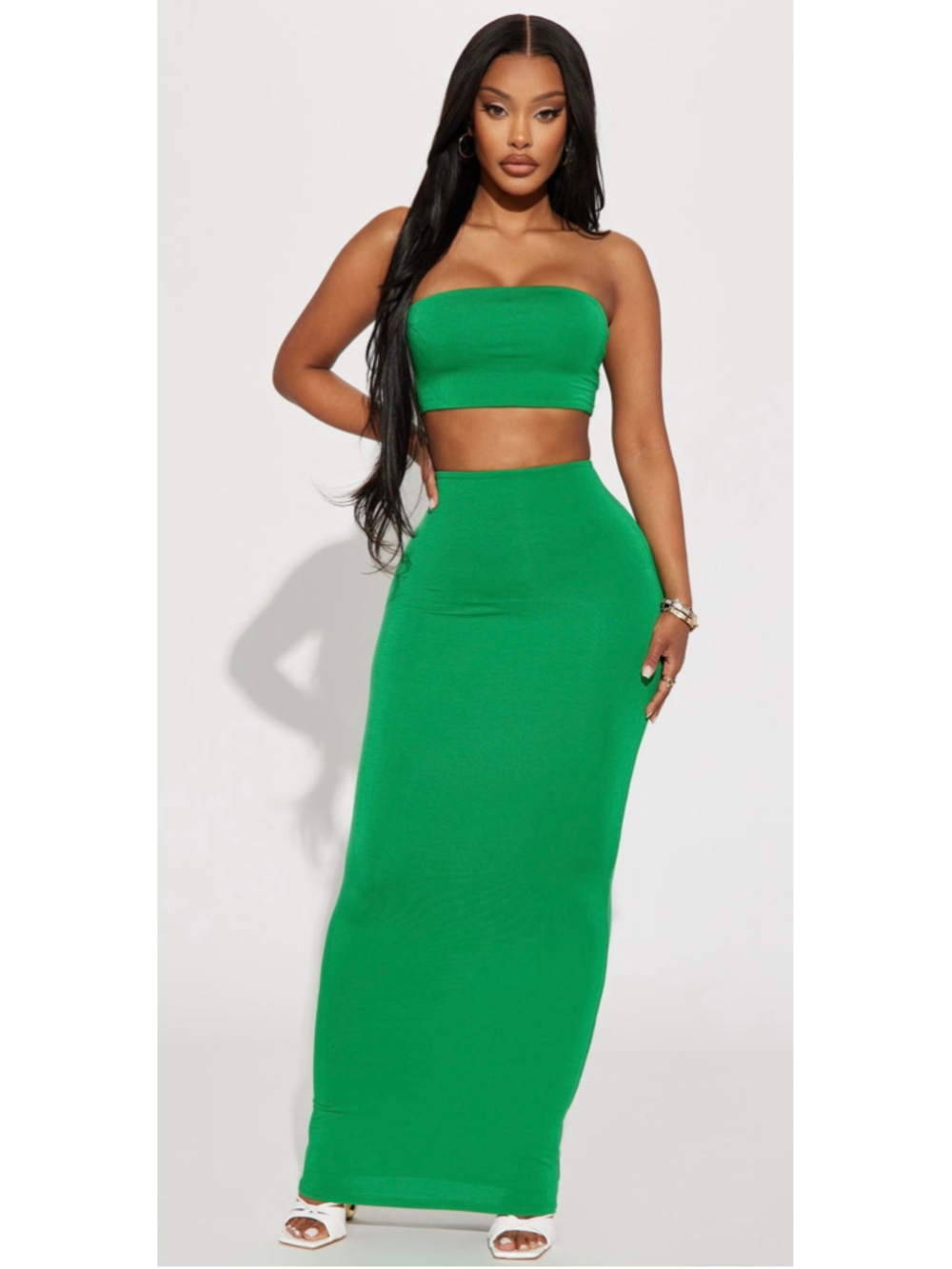 Fashion Nova Another Time Double Lined Skirt Set – Green – Size Small